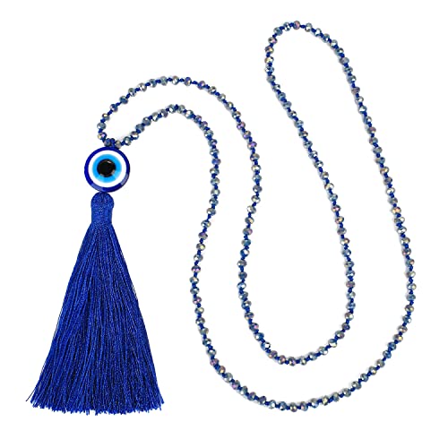 KELITCH Damen Strang Halsketten Auge Kristall Perlen Quaste Anhänger Halsketten Glückliche Freundschaft Modeschmuck von KELITCH