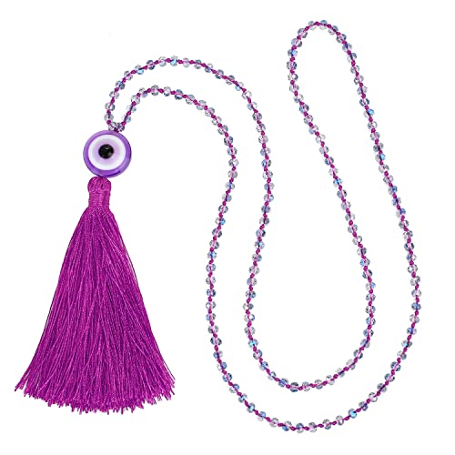 KELITCH Damen Strang Halsketten Auge Kristall Perlen Quaste Anhänger Halsketten Glückliche Freundschaft Modeschmuck von KELITCH