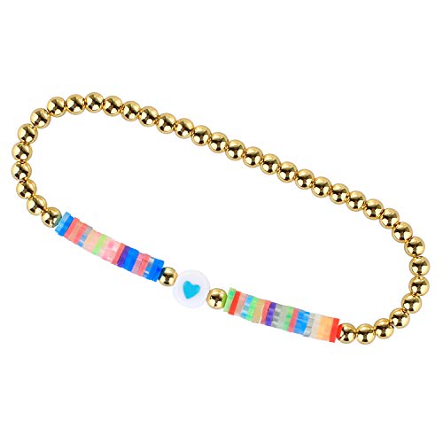 KELITCH Damen Stretch Armbänder Handgemachte Heishi Perlen Strand Armbänder Freundschaft Charm Armbänder KELITCH Damen Stretch Armbänder Handgemachte Heishi Perlen Strand Armbänder Freundschaft Charm Armbänder von KELITCH