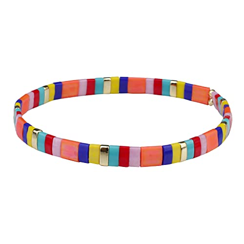 KELITCH Damen Stretch Armbänder Miyuki Tila Perlen Armbänder Regenbogen Strand Armbänder Strand Schmuck von KELITCH
