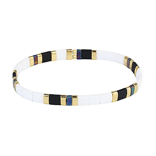 KELITCH Damen Stretch Armbänder Zarte Multicolor Tila Miyuki Perlen Armbänder Damen Handgemachte Personalisierte Armbänder (3C) von KELITCH