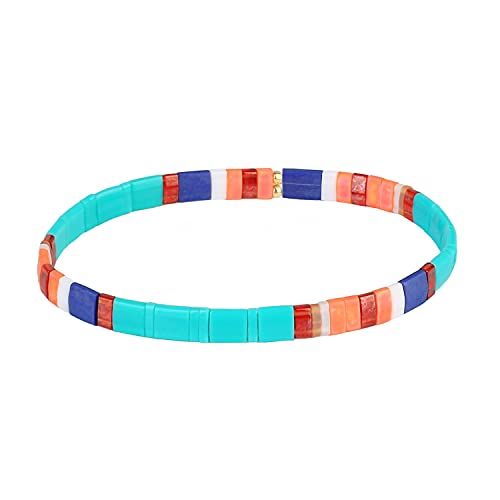 KELITCH Damen Stretch Armbänder Zarte Multicolor Tila Miyuki Perlen Armbänder Damen Handgemachte Personalisierte Armbänder (3D) von KELITCH