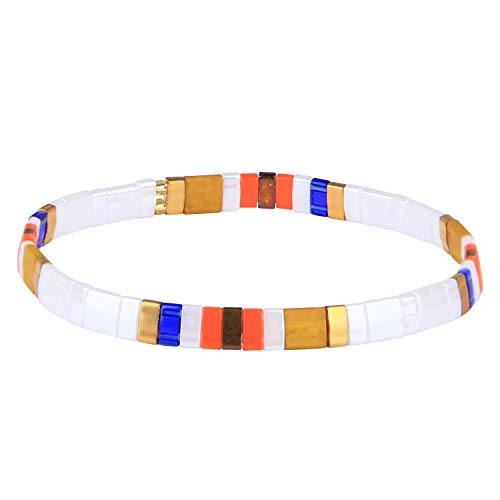 KELITCH Damen Tila Beads Charm Armband Stretch Armbänder Candy Colors Wrap Freundschaftsarmbänder - O von KELITCH