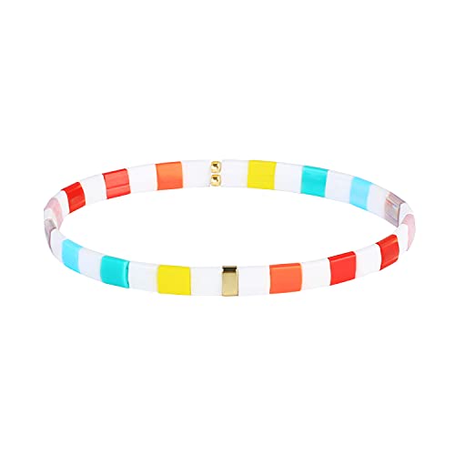 KELITCH Damen Tila Beads Charm Armband Stretch Armbänder Candy Colors Wrap Freundschaftsarmbänder - X von KELITCH