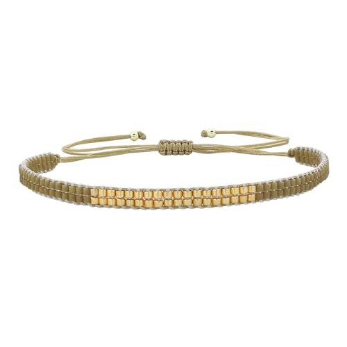 KELITCH Damenschmuck Handgemachter Schmuck Bandstrang mit Miyuki-Perlen Stapelbarer unelastischer Modeschmuck für Damen Outing Casual Wear Schmuckset von KELITCH