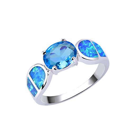 KELITCH Edelsteine Opal Ringe 925 Sterling Silber Kristall Ringe Engagement Versprechen Ringe Zum Mädchen Frau von KELITCH