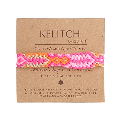 KELITCH Farbe Perlen Armband Handmade Wicklen Armband Armreifen Schmuck (Rosa) von KELITCH