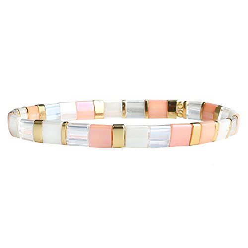 KELITCH Frauen Tila Armbänder Miyuki Perlen Armbänder Bunte Stretch Armbänder Gemischte Freundschaft Armbänder KELITCH Frauen Tila Armbänder Miyuki Perlen Armbänder Bunte Stretch Armbänder Gemischte Freundschaft Armbänder von KELITCH
