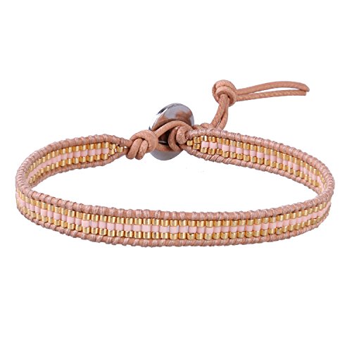 KELITCH Freundschaft Armband Für Damen Leder Wrap Armbänder Strand Seed Bead Armband von KELITCH