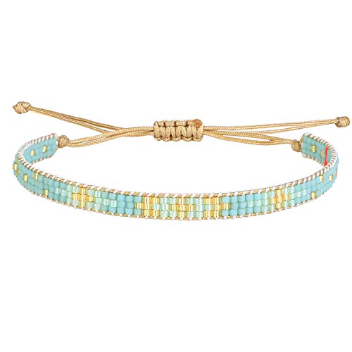 KELITCH Frauen Armband Freundschaft Armbänder Miyuki Armband Reize Saatgut Perlen Leder Einfacher Wickel Armband Frauen Schmuck Set von KELITCH