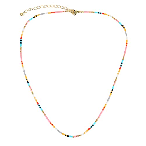 KELITCH HEISHI Verstellbare Strang Halskette Regenbogen Perlen Halskette Freundschaftsschmuck Für Damen von KELITCH