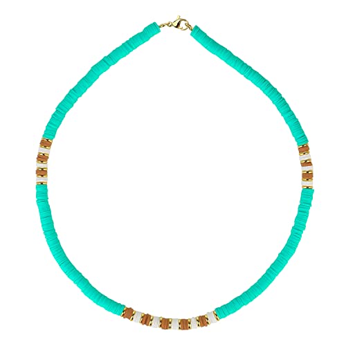KELITCH Handgefertigte Chocker Halskette Bunte HEISHI Perlen Halskette Freundschaftsschmuck Damen (Cyan 2118A) von KELITCH