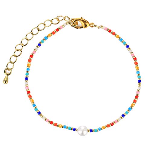 KELITCH Bunte Damen Charm Armbänder Freundschaft Quaste Armband Perle Verstellbare Armbänder von KELITCH