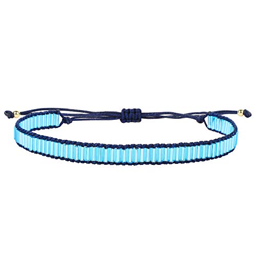 KELITCH Klar Miyuki Perlen Armbänder Handgemachte Freundschaft Strang Armbänder Neue Modeschmuck (Blau 06A) von KELITCH