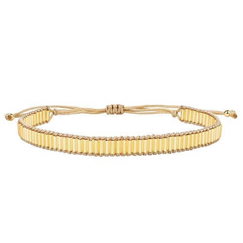 KELITCH Klar Miyuki Perlen Armbänder Handgemachte Freundschaft Strang Armbänder Neue Modeschmuck (Gold 06B) von KELITCH