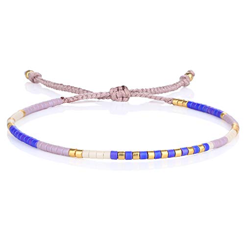 KELITCH Miyuki Perlenarmband Handgemachte Strang Freundschaftsarmbänder Mode Damen Armreifen Schmuck (Lila) von KELITCH