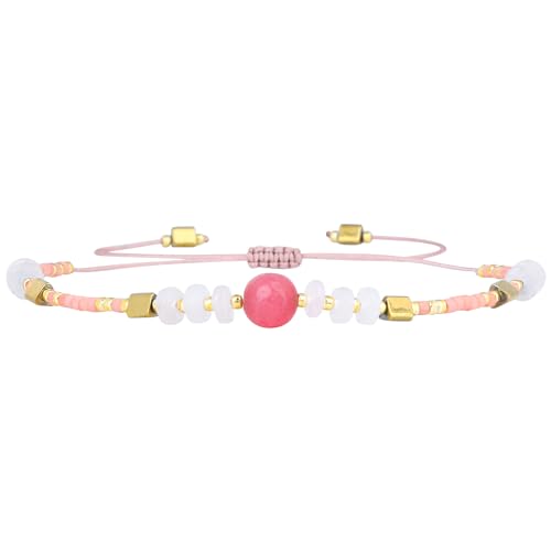 KELITCH Kristall Charm Armband Marmorierte Samen Perle Miyuki Strang Armbänder Böhmische Handgemachte Armband Damen (68D) von KELITCH