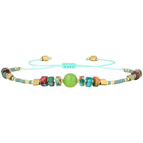 KELITCH Kristall Charm Armband Marmorierte Samen Perle Miyuki Strang Armbänder Böhmische Handgemachte Armband Damen (68C) KELITCH Kristall Charm Armband Marmorierte Samen Perle Miyuki Strang Armbänder Böhmische Handgemachte Armband Damen (68C) von KELITCH