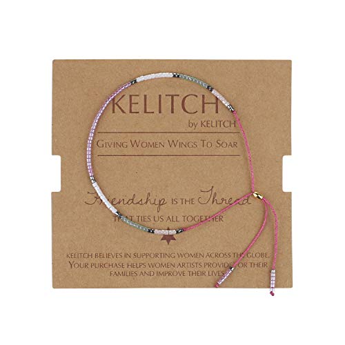 KELITCH Kristall Mix Perlen Freundschaft Armband Handmade Bib Neu Armreifen Schmuck (Lila 0) von KELITCH