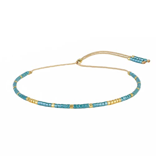 KELITCH Damen Kristall Freundschaftsarmbänder Handgemachte Neue Miyuki Perlen Charm Armbänder Armreifen (Grün Braun) von KELITCH