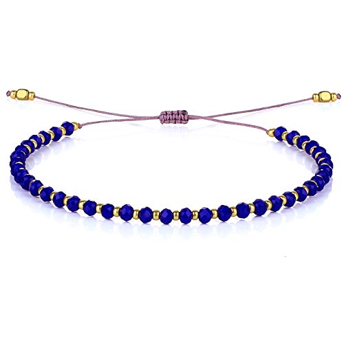 KELITCH Kristall Perlen Armbänder Handgewebte Seil Strang Armbänder Mode Frauen Armreifen Neu (Dunkelblau 17F) von KELITCH