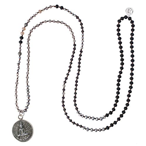 KELITCH Kristall Perlenketten Buddha Anhänger Halsketten Yoga Halsketten Glücksschmuck (Farbe F) von KELITCH