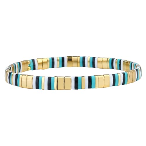 KELITCH Minimal Tila Perlen Stapelbar Tennis Stretch Armband Hand Gefertigte Mode Armband Schmuck Damen 10B KELITCH Minimal Tila Perlen Stapelbar Tennis Stretch Armband Hand Gefertigte Mode Armband Schmuck Damen 10B von KELITCH