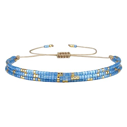 KELITCH Miyuki Multi Strand Armbänder Bunte Mix Gold Perlen Armbänder Handgemachte Strand Armbänder Für Damen von KELITCH