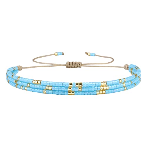 KELITCH Miyuki Multi Strand Armbänder Bunte Mix Gold Perlen Armbänder Handgemachte Strand Armbänder Für Damen von KELITCH