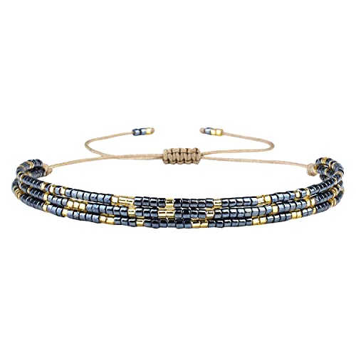 KELITCH Miyuki Multi Strand Armbänder Bunte Mix Gold Perlen Armbänder Handgemachte Strand Armbänder Für Damen von KELITCH