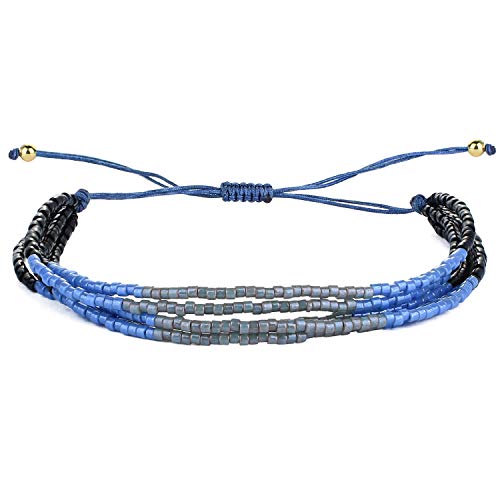 KELITCH Miyuki Perlen Armbänder Multi Strands Armbänder Verstellbare Charm Armreifen im böhmischen Stil (Blau 1C) von KELITCH