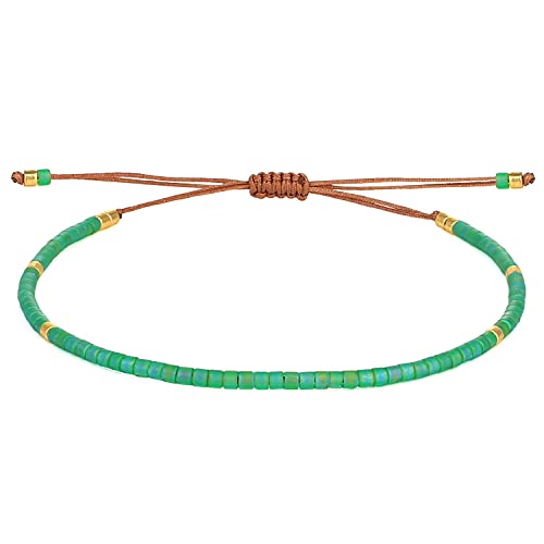 KELITCH Miyuki Perlen Freundschaft Armbänder Dünne Seil Armbänder Frauen Handgemachte Wrap Armbänder Schmuck (Grün) von KELITCH