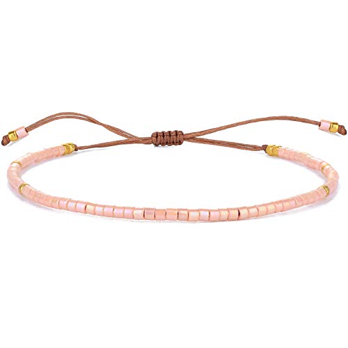 KELITCH Miyuki Perlen Freundschaft Armbänder Dünne Seil Armbänder Frauen Handgemachte Wrap Armbänder Schmuck (Rosa) von KELITCH