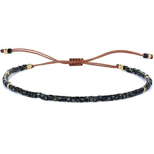 KELITCH Miyuki Perlen Freundschaft Armbänder Dünne Seil Armbänder Frauen Handgemachte Wrap Armbänder Schmuck (Schwarz) von KELITCH