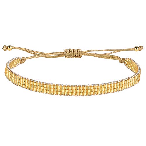 KELITCH Miyuki Perlenarmband Damen Wickelarmband Süßigkeiten Einzeln Armbänder Strang Armbänder Neu Personalisierte Armbänder Gold B von KELITCH