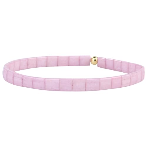 KELITCH Miyuki Tila Stretch-Armbänder Handgefertigte Damen-Perlenarmbänder Bunte Strandarmreifen - Rosa 09L von KELITCH