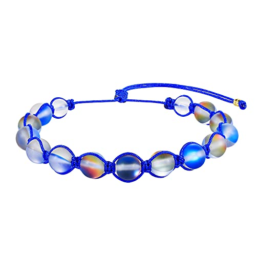 KELITCH Mondsteinperlen Armbänder Bunte Seil Mond-Stein Perlen Armbänder Handgefertigte Geflochtene Modeschmuck für Frauen (Dunkelblau 23O) KELITCH Mondsteinperlen Armbänder Bunte Seil Mond-Stein Perlen Armbänder Handgefertigte Geflochtene Modeschmuck für Frauen (Dunkelblau 23O) von KELITCH