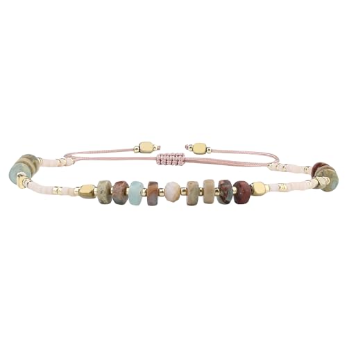 KELITCH Damen Freundschaft Armbänder Seed Perlen Stränge Armbänder Natürliche Kristall Einstellbar Armbänder Armreifen von KELITCH