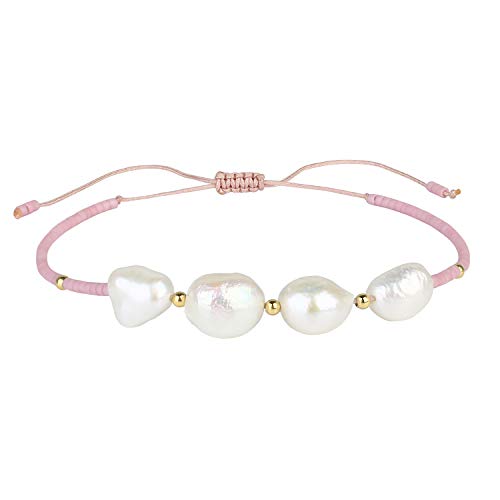 KELITCH Natural Shell Pearl Beaded Armbänder Damen Freundschaftsarmbänder Miyuki Beads Armbänder (Lila 6J) von KELITCH