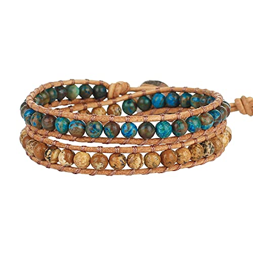 KELITCH Neue 2 Wrap Armbänder Türkis Perlen Armbänder Damen Mode Freundschaft Armbänder KELITCH Neue 2 Wrap Armbänder Türkis Perlen Armbänder Damen Mode Freundschaft Armbänder von KELITCH