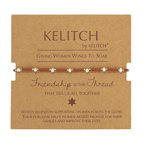 KELITCH Neue Freundschaft Armbänder Boho Shell Miyuki Perlen Strang Armbänder Für Frauen Perle Charme Armbänder (Braun) von KELITCH