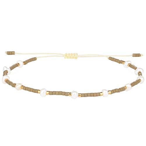 KELITCH Neue Freundschaft Armbänder Boho Shell Miyuki Perlen Strang Armbänder Für Frauen Perle Charme Armbänder (Gras Farbe) von KELITCH