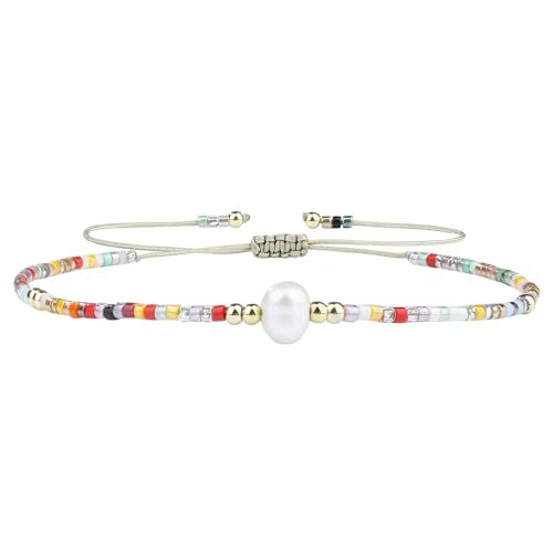 KELITCH Neue Freundschaftsarmbänder Gewebte Miyuki-Perlenarmbänder für Damen Armbänder Armreifen (Bunte O) von KELITCH