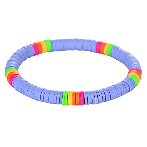 KELITCH Neue Heishi Perlen Armbänder BOHO Multi Color Stretch Armbänder Schöne Strand Armreifen Schmuck Für Frauen (Lila 6L) von KELITCH