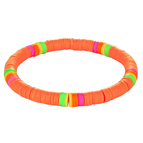 KELITCH Neue Heishi Perlen Armbänder BOHO Multi Color Stretch Armbänder Schöne Strand Armreifen Schmuck Für Frauen (Orange 6M) von KELITCH