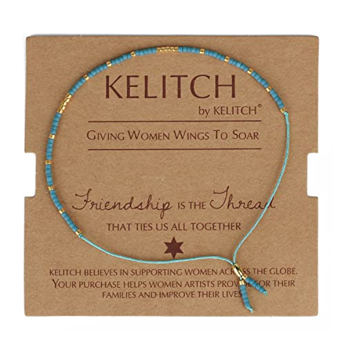 KELITCH Neue Miyuki Seed Bead Wrap Armbänder Gewebte böhmische Freundschaftsarmbänder Armreifen für Damen (Dunkelblau 1H) von KELITCH