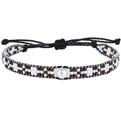 KELITCH Perlen Perlen Armbänder Wachs Seil Wickel Armbänder Miyuki Perlen Freundschaftsschmuck Für Frauen (Grau) von KELITCH