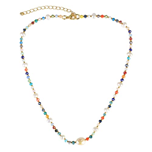 KELITCH Perlenkette Alphabet Freundschaftskette Stapelbare Halskette Für Damen von KELITCH