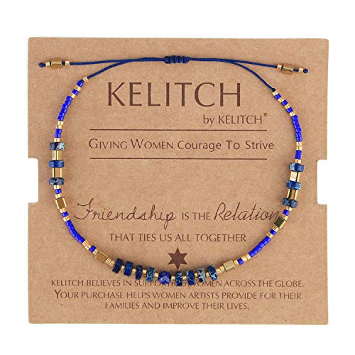 KELITCH Seed Perlen Freundschaft Armbänder Dünne Seil Armbänder Frauen Handgemachten Schmuck (Dunkel Blau E) von KELITCH
