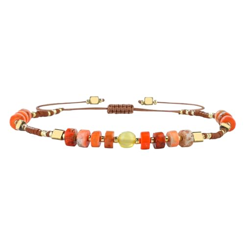 KELITCH Seed Perlen Freundschaft Armbänder Dünne Seil Armbänder Frauen Handgemachten Schmuck (Orange M) von KELITCH